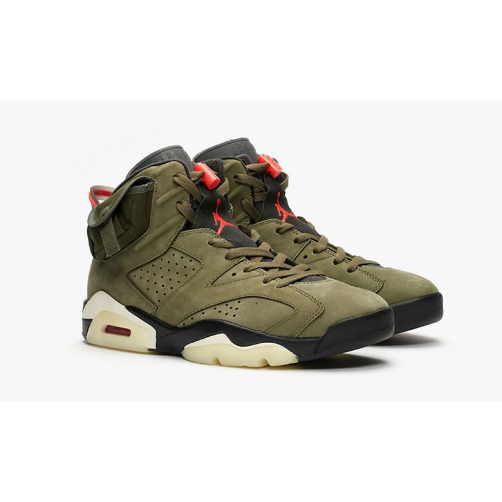 Travis Scott x Jordan 6 "Medium Olive" Green On Feet Price Release Date Travis Scott x Jordan 6 "Medium Olive" Green On Feet Price Release Date